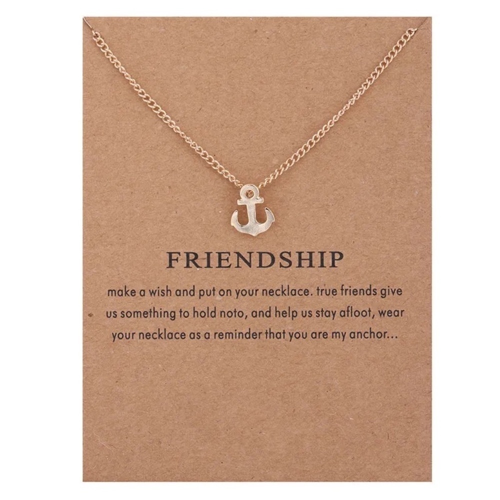 *FRANKIE* Gold Anchor Friendship Simple Necklace